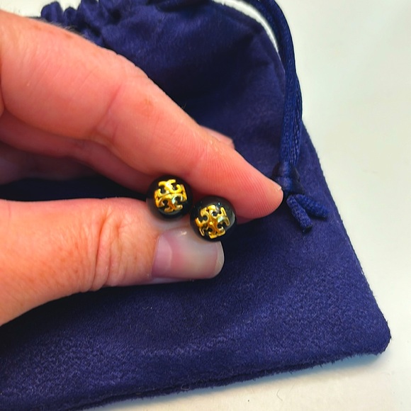 Tory Burch black and gold Studs - Picture 3 of 4